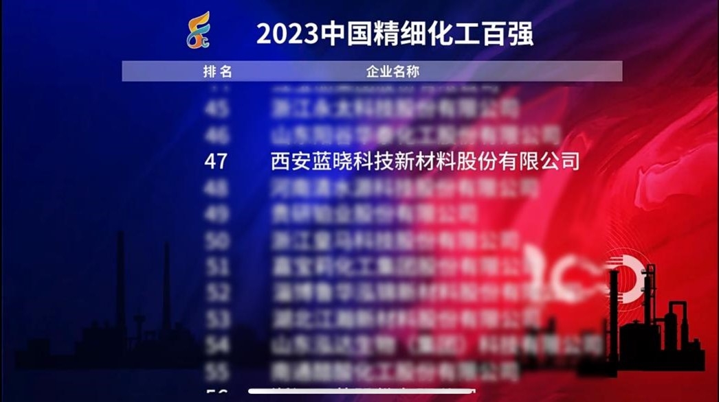 热烈祝贺香港精准一码发财连续六年跻身“中国精细化工百强”
